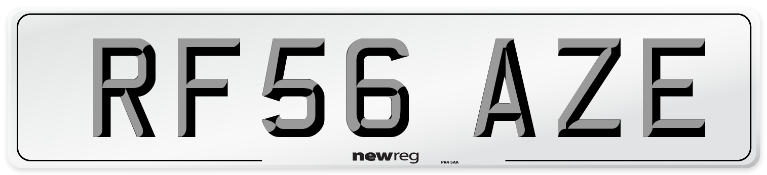 RF56 AZE Number Plate from New Reg